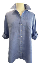 Load image into Gallery viewer, The Girlfriend Linen Shirt - Cornflower