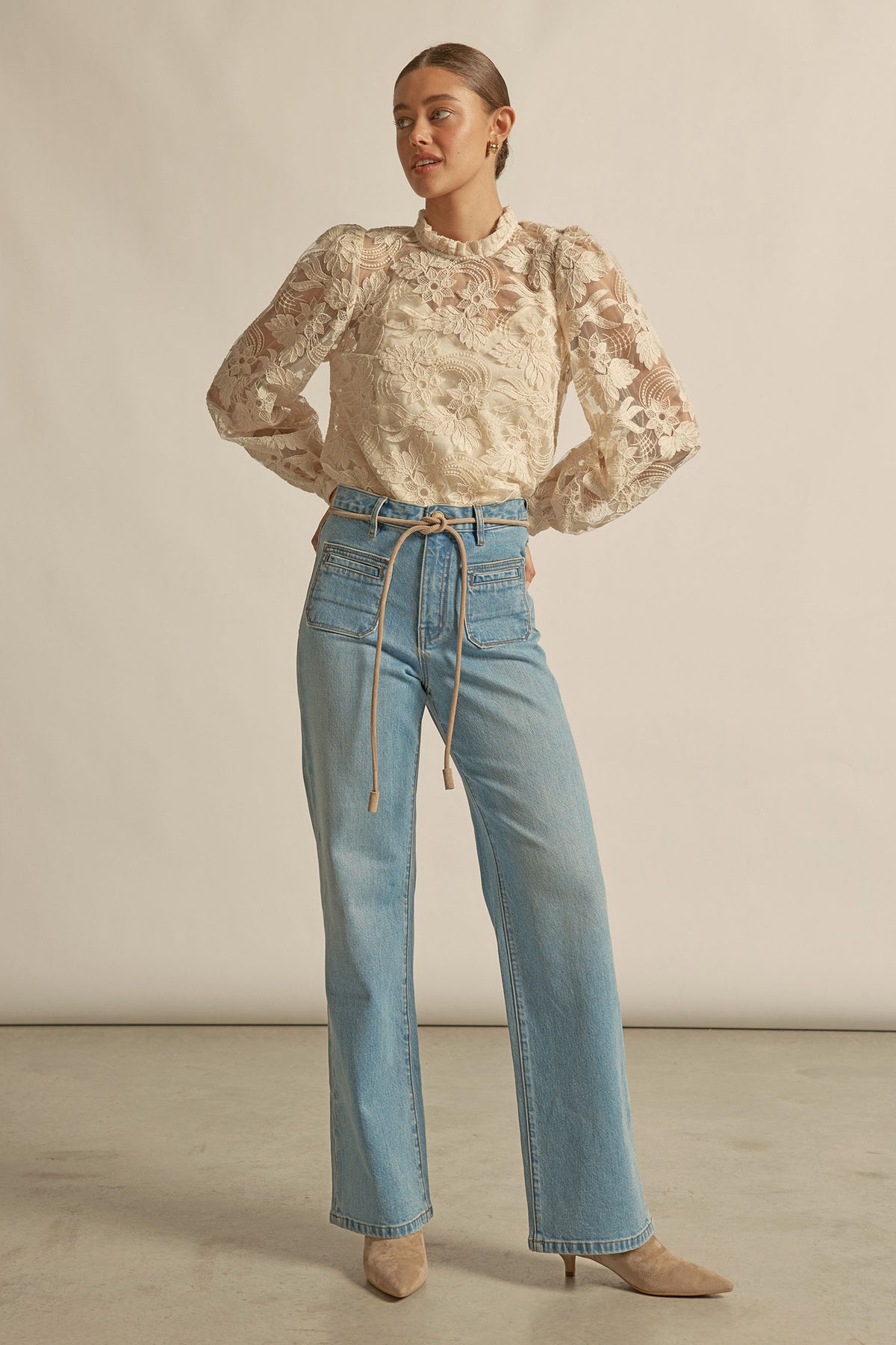 glint top - ecru
