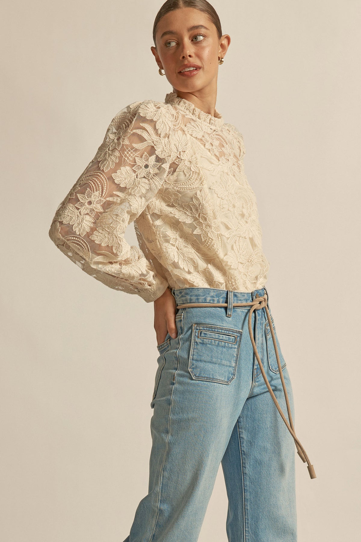 glint top - ecru