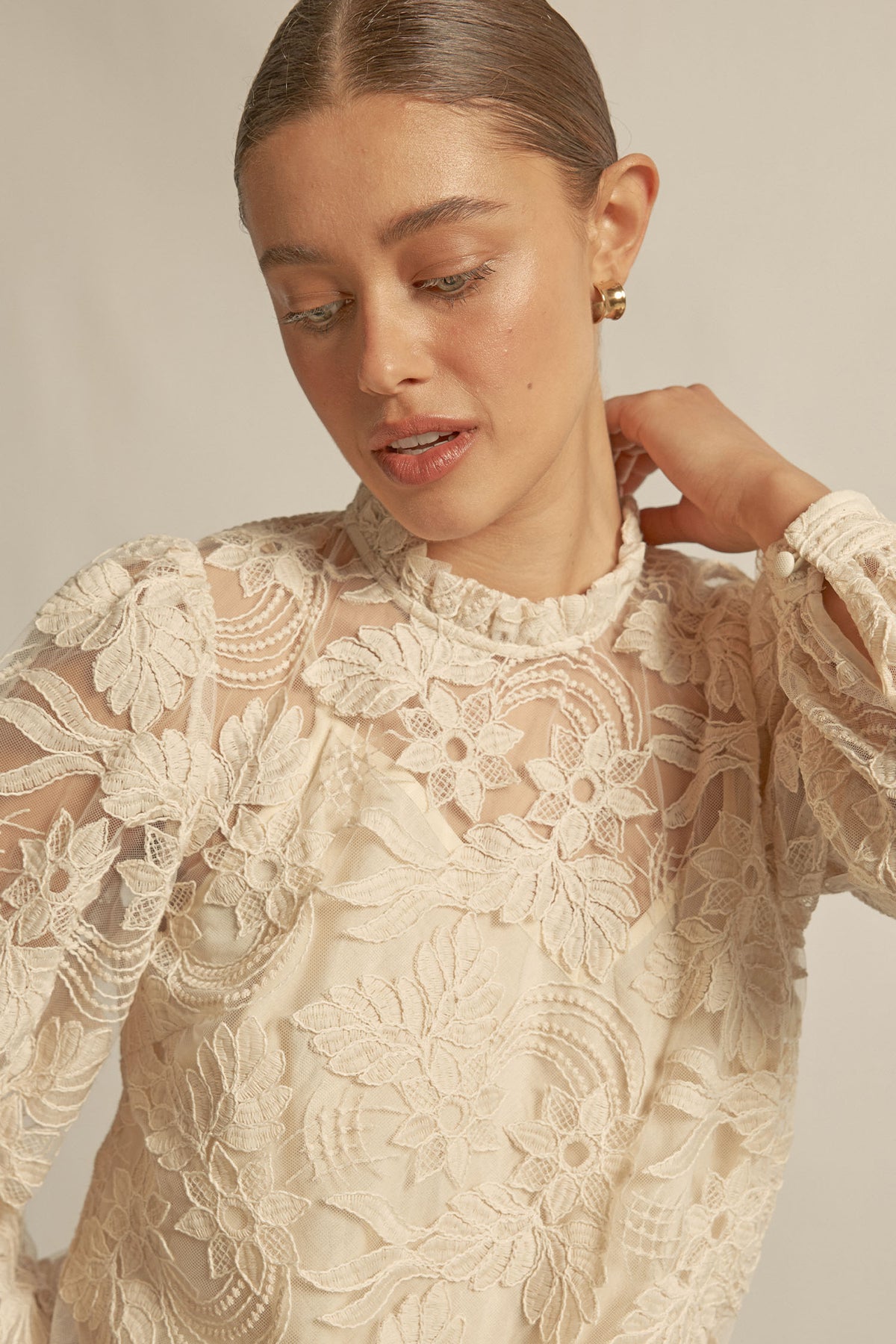 glint top - ecru