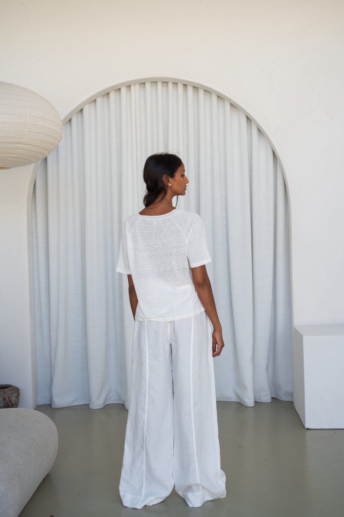 Grace Linen Knit Top Ivory
