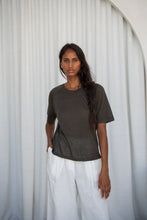 Load image into Gallery viewer, Grace Linen Knit Top Khaki