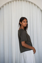 Load image into Gallery viewer, Grace Linen Knit Top Khaki