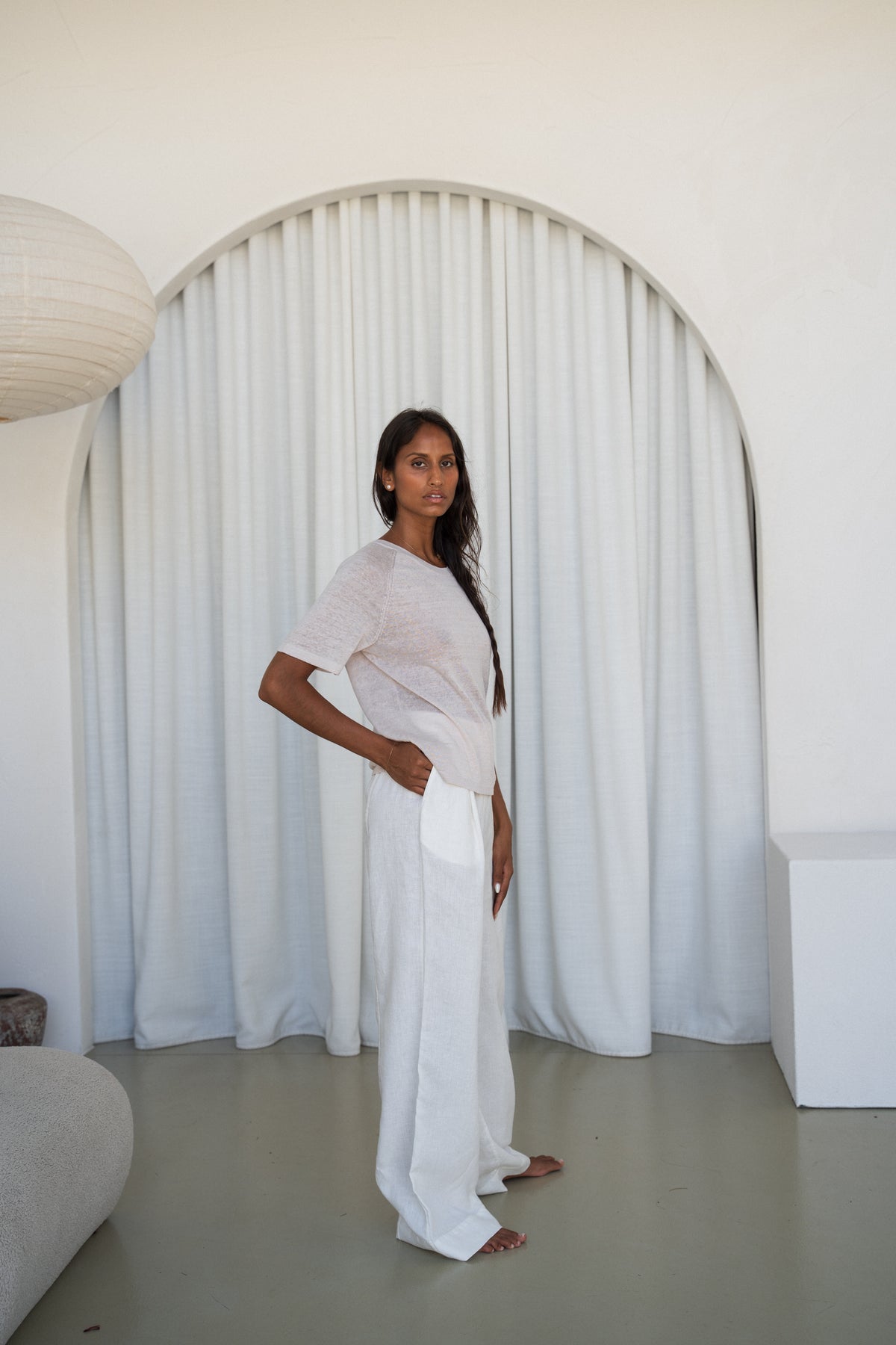Grace Linen Knit Top oatmeal