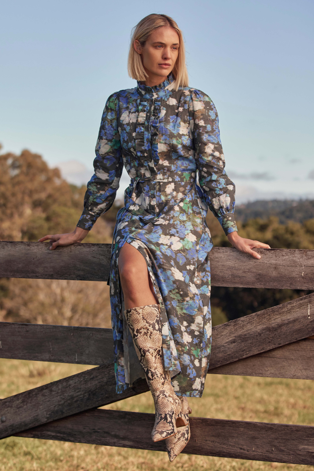 graduate dress - forest blur