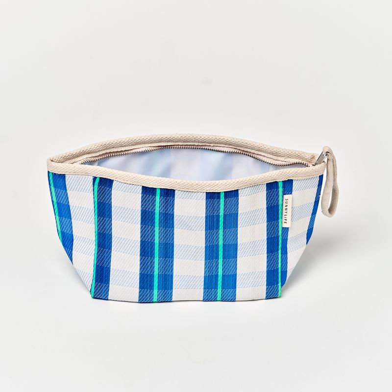 Recycled Nylon Beach Pouch La Mer Blue Neon