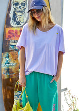 Load image into Gallery viewer, Embroidered Weekend V-Neck Tee - Mauve