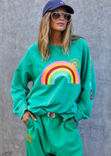 Load image into Gallery viewer, Vintage Wash Rainbow Sweat - Green
