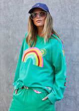 Load image into Gallery viewer, Vintage Wash Rainbow Sweat - Green