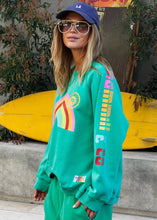 Load image into Gallery viewer, Vintage Wash Rainbow Sweat - Green