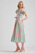 Load image into Gallery viewer, The Hattie Long Dress - Holiday Stripe