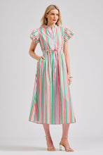Load image into Gallery viewer, The Hattie Long Dress - Holiday Stripe