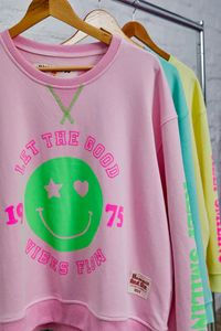 Smily Washed Sweat Pink