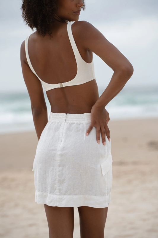 Ilaria Linen Skirt Ivory
