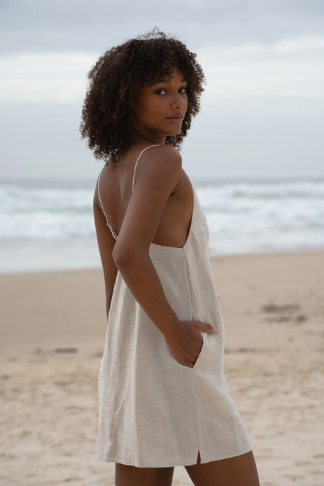 Liz Linen Slip Oatmeal