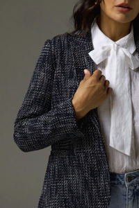 poise jacket - black/white boucle