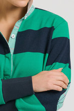 Load image into Gallery viewer, Rugby Cotton Sweatshirt - Navy &amp; Green