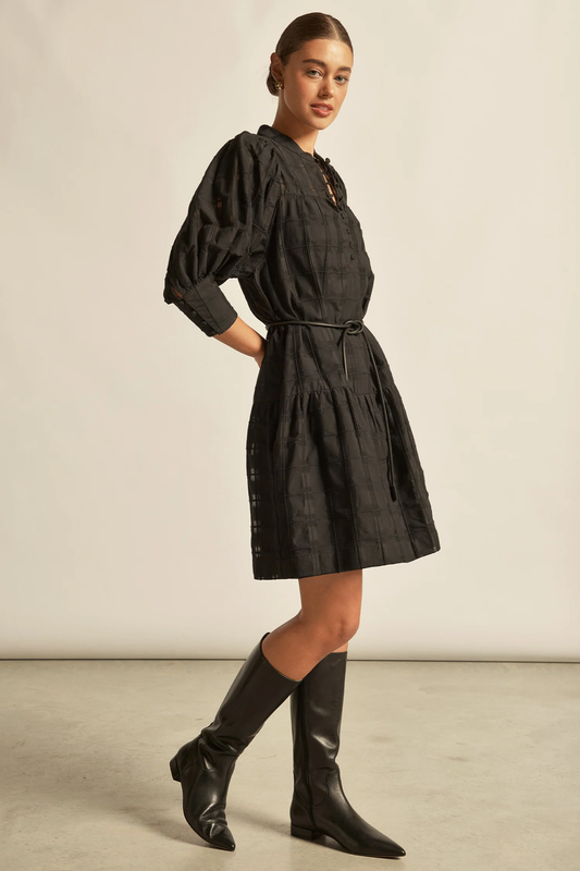 Paloma dress black check