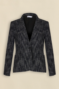 poise jacket - black/white boucle