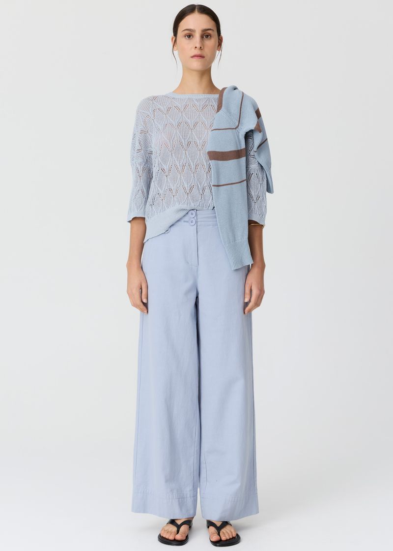 Rosin Pointelle Tee Blue