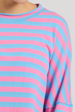Load image into Gallery viewer, Raw Summer Sweatshirt - Pink/Mid Blue Stripe
