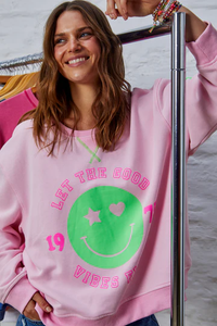 Smily Washed Sweat Pink