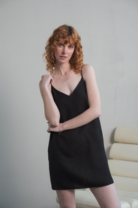 Liz Linen Slip Black