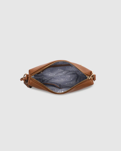 Kasey Tan Stripe Strap Crossbody Bag