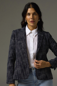 poise jacket - black/white boucle