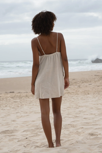 Liz Linen Slip Oatmeal