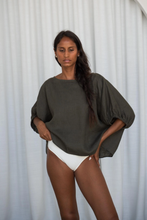 Load image into Gallery viewer, Tina Linen Top Khaki