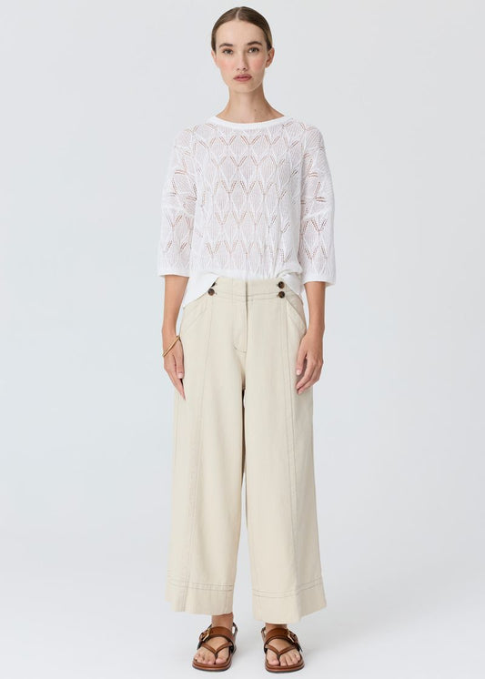 Rosin Pointelle Tee White