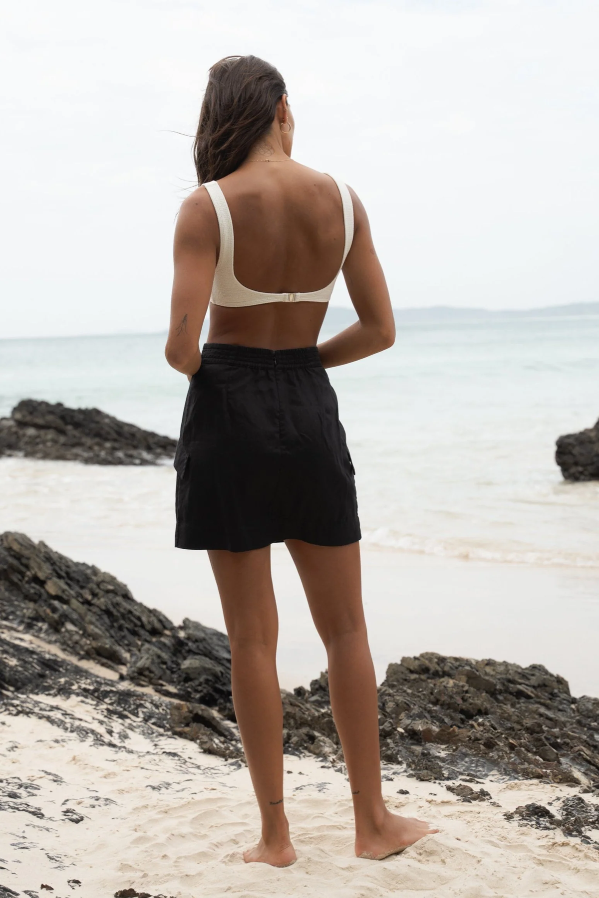 Ilaria Linen Skirt Black