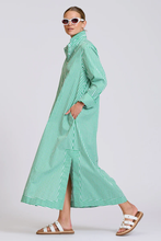 Load image into Gallery viewer, The Sybil Oversized Dress - Bright Green Stripe