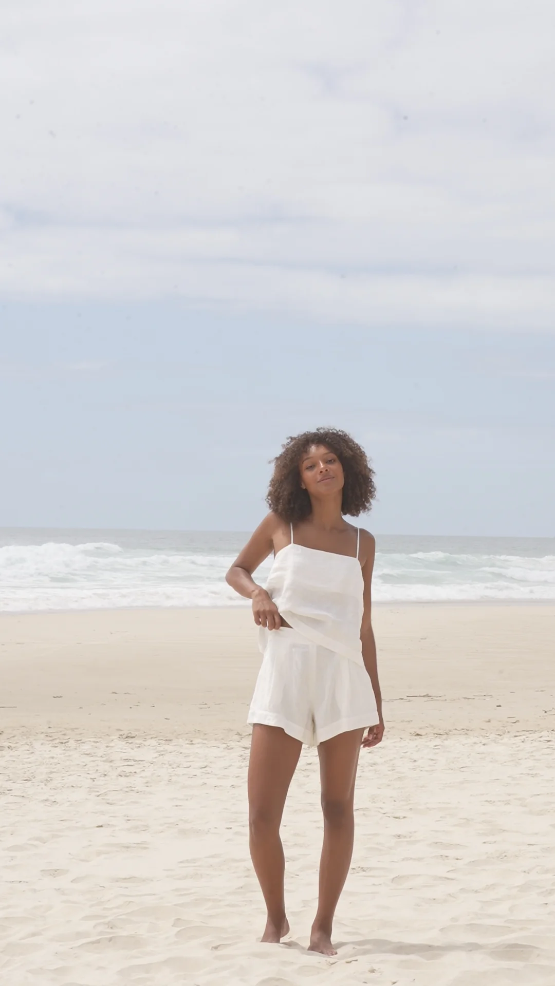 Rosa Linen Cami Ivory