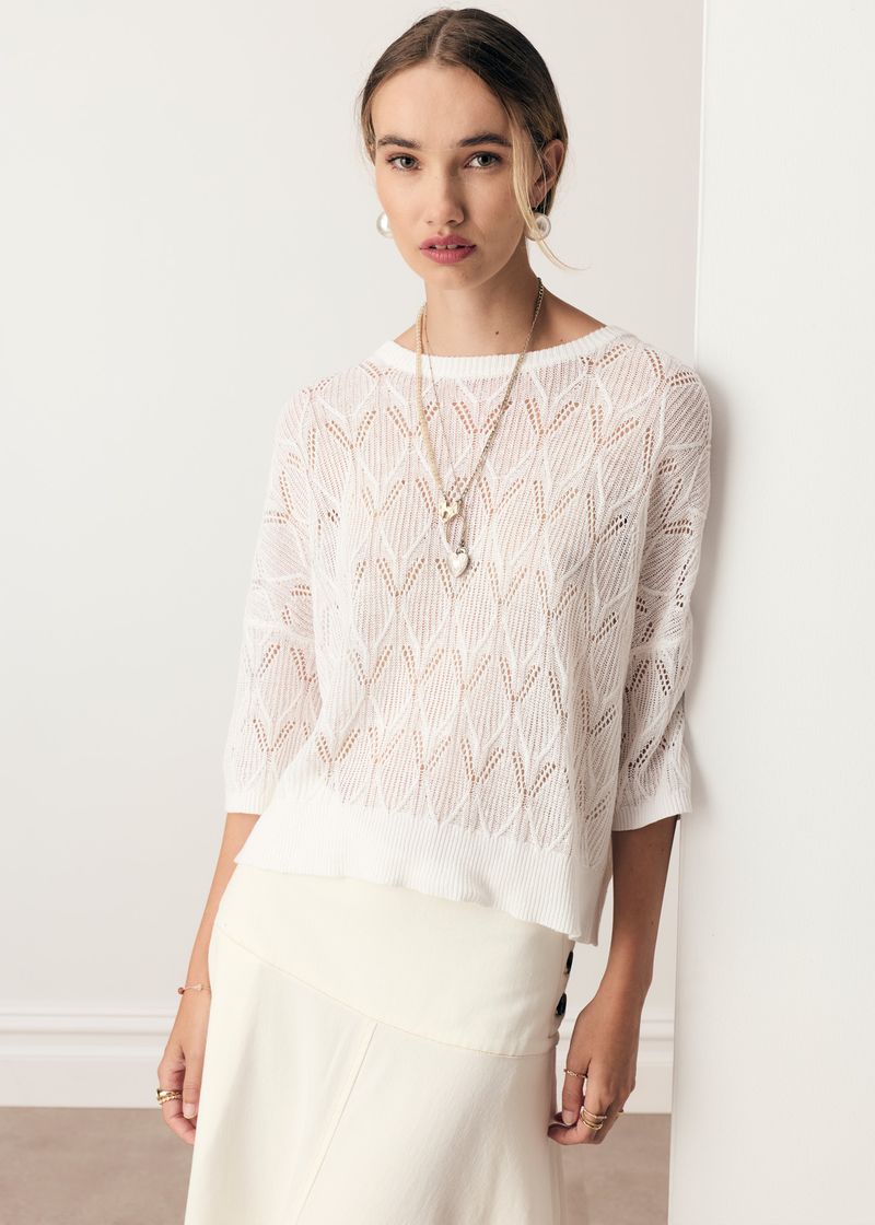 Rosin Pointelle Tee White