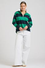 Load image into Gallery viewer, Rugby Cotton Sweatshirt - Navy &amp; Green
