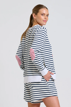 Load image into Gallery viewer, Classic Zipside Sweatshirt Nautical - Navy Stripe Red