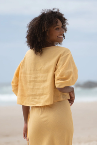 Leia Linen Top Butter