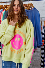Load image into Gallery viewer, Smily Washed Sweat Lemon