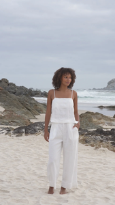 Rosa Linen Cami Ivory