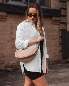 Sylvia Nylon Crossbody Bag Beige