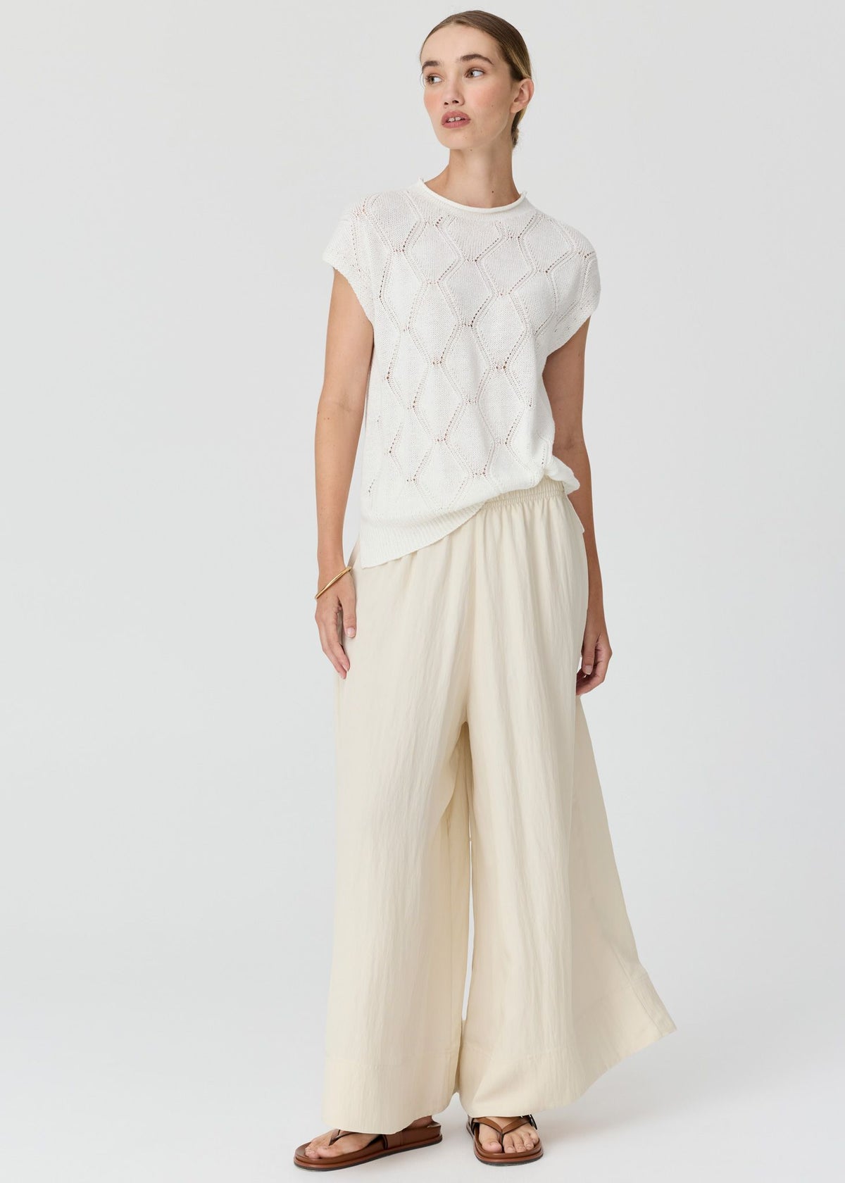 Rosin Cable Knit White