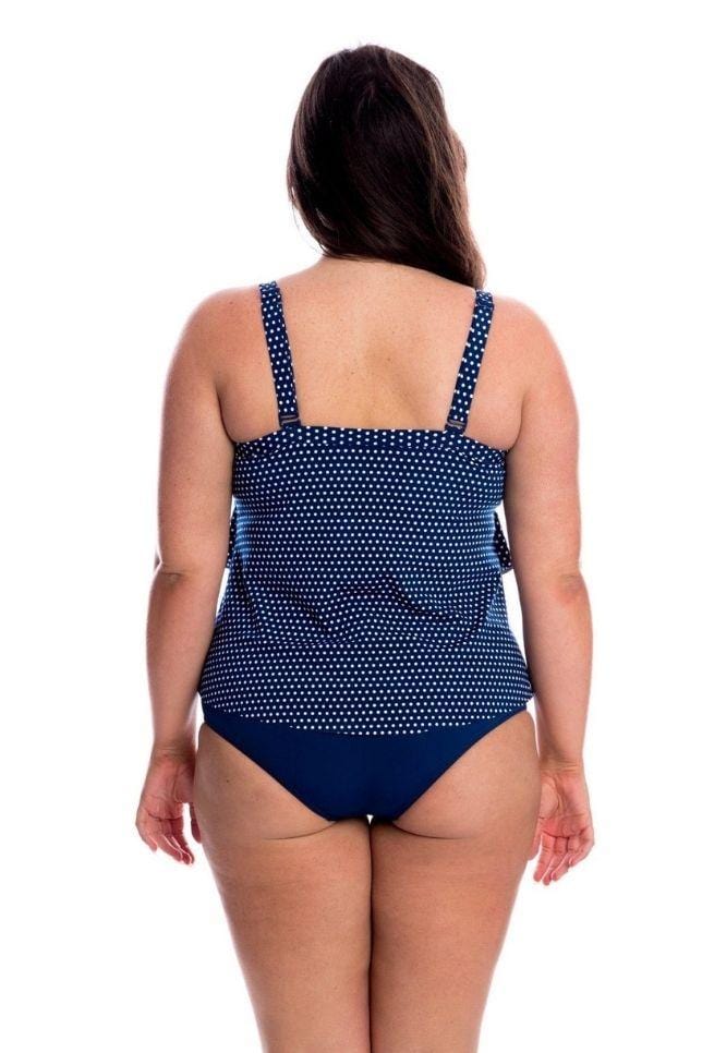 3 Tier Tankini | Navy Dots