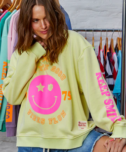 Smily Washed Sweat Lemon