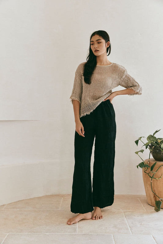 Boheme Box top with Sleeve Netta Naturale Self Stripe