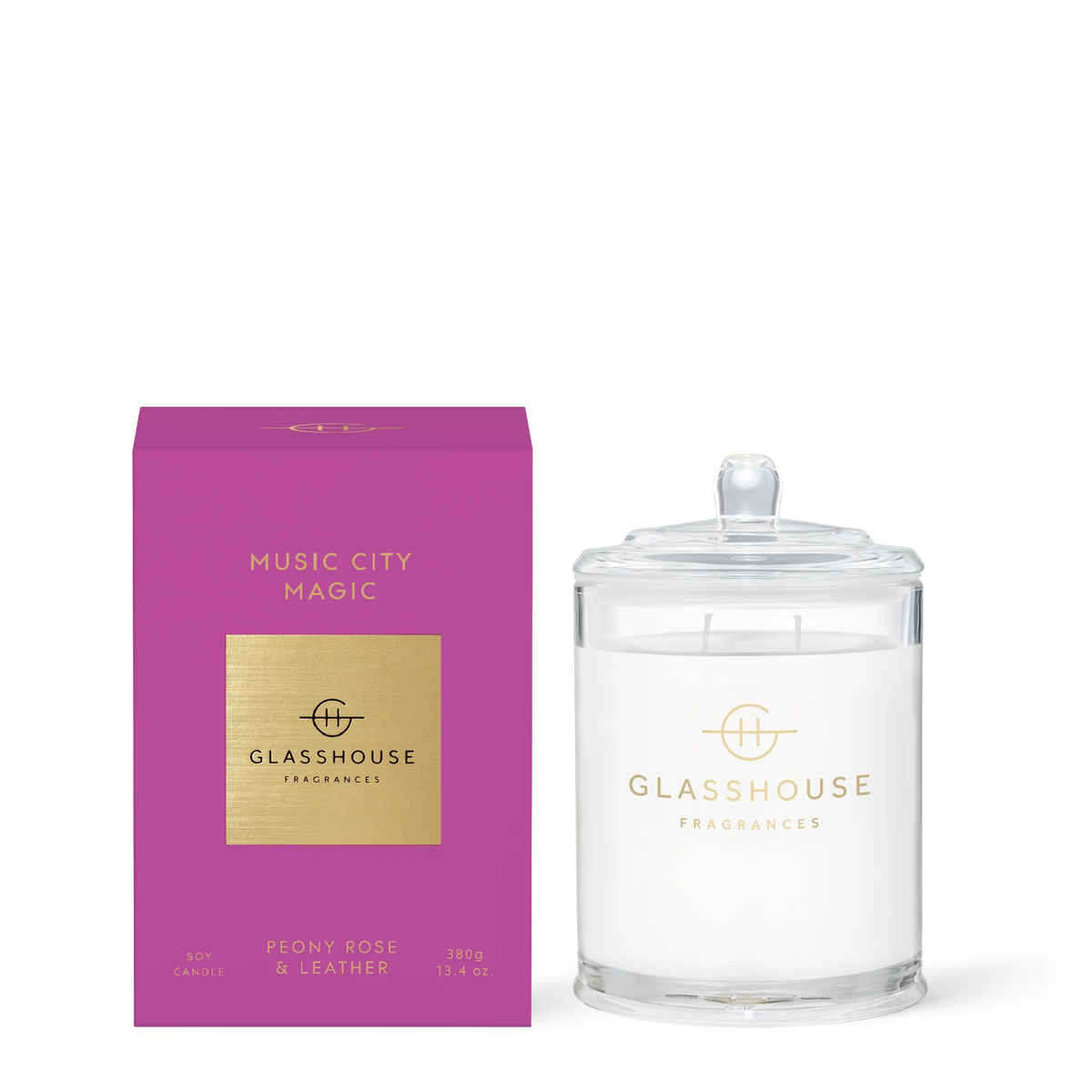 Music City Magic Peony Rose & Leather 380g Triple Scented Soy Candle