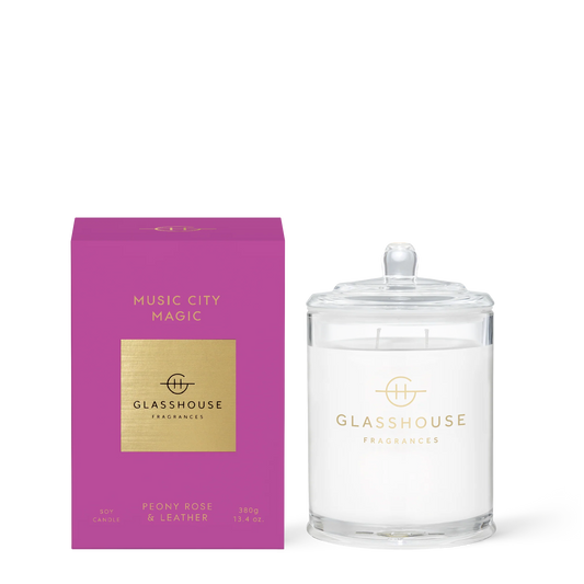 Music City Magic Peony Rose & Leather 380g Triple Scented Soy Candle