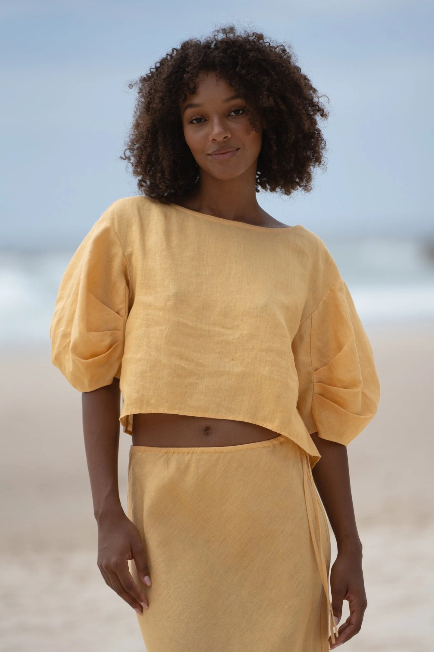 Leia Linen Top Butter