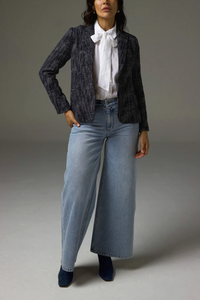 poise jacket - black/white boucle